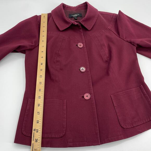 TALBOTS Womens Jacket Blazer Size 6 Red Button Front Suit Layer Professional - Picture 5 of 7